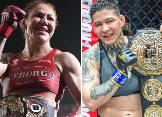 Cris Cyborg e Larissa Pacheco devem se enfrentar em duelo de campeãs.