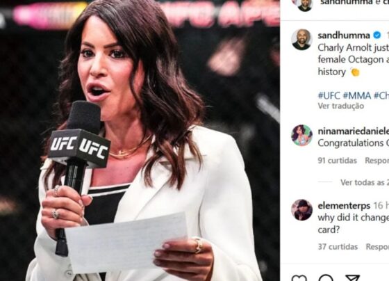 Charly Arnolt entrou para a história como a primeira announcer mulher do UFC.