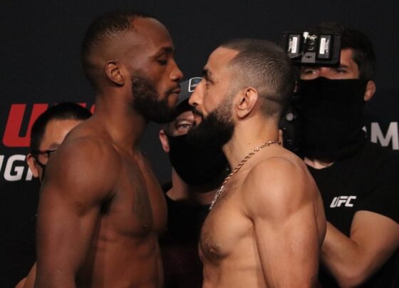 Leon Edwards e Belal Muhammad se encaram antes do UFC Vegas 21.